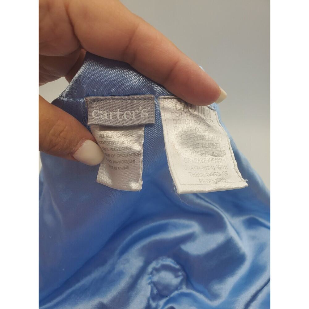 Carters Lovey Security Blanket Plush Teddy Bear Blue Daddy's #1 Little Boy Sport - Picture 4 of 4